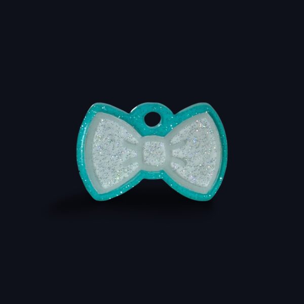 Bow Tie - Sparkle White/Teal