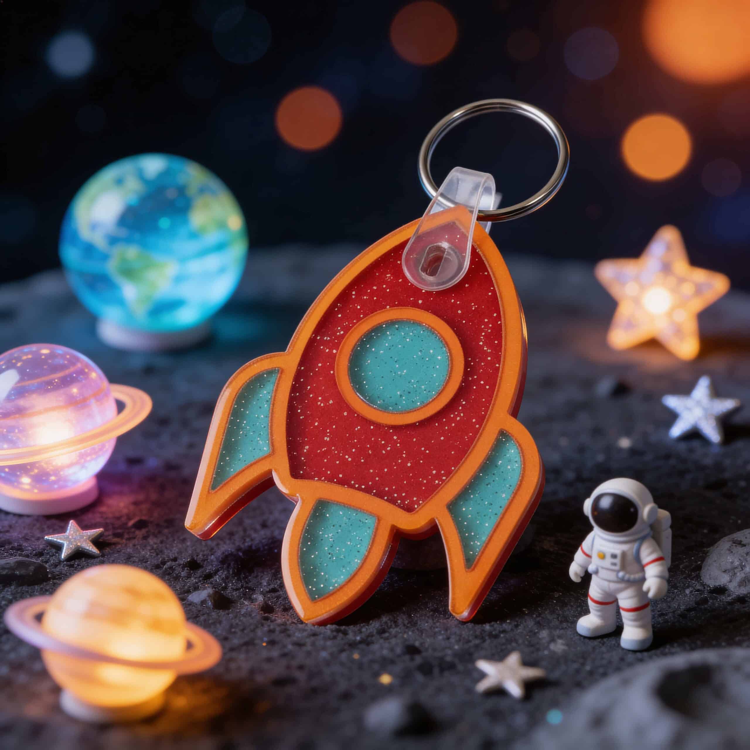 OG Spaceship smart NFC pet ID tag in red — The Pierre design by Shiloh's House