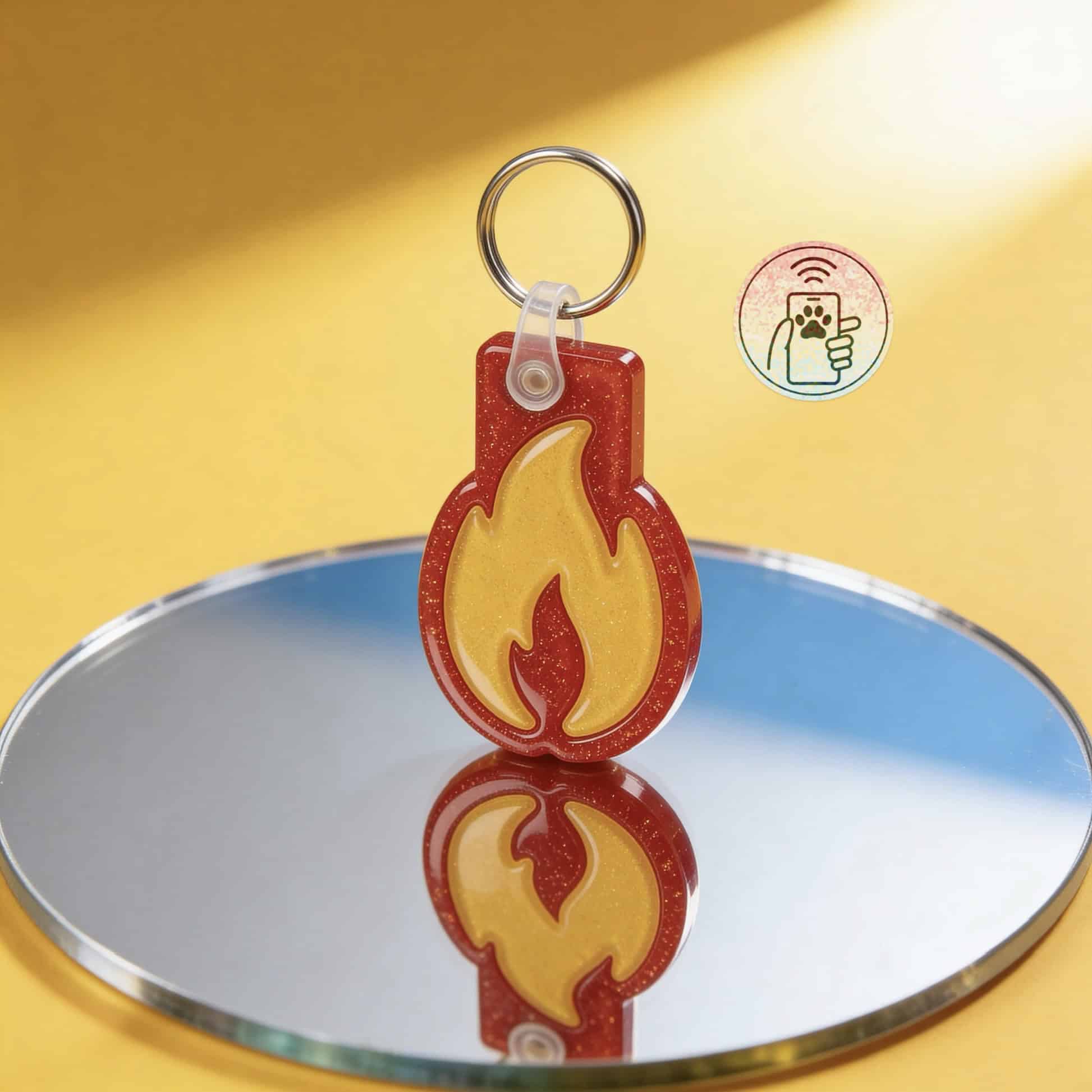 Shiloh's House Smart Pet ID Tag | Flame - Red | Get Free Lohji App to update your pet's profile in real time - Image 2