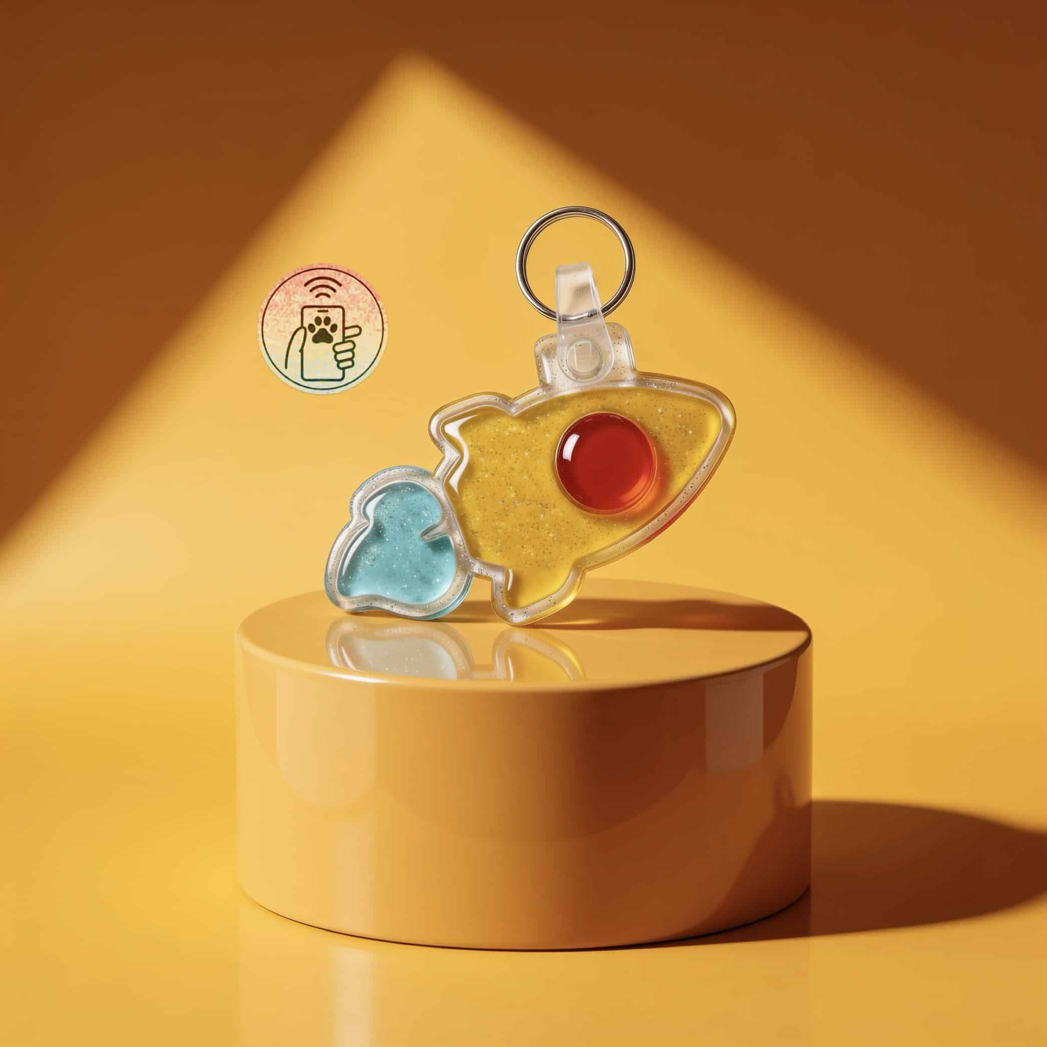 Shiloh's House Smart Pet ID Tag | Spaceship - Gold | Get Free Lohji App to update your pet's profile in real time - Image 2