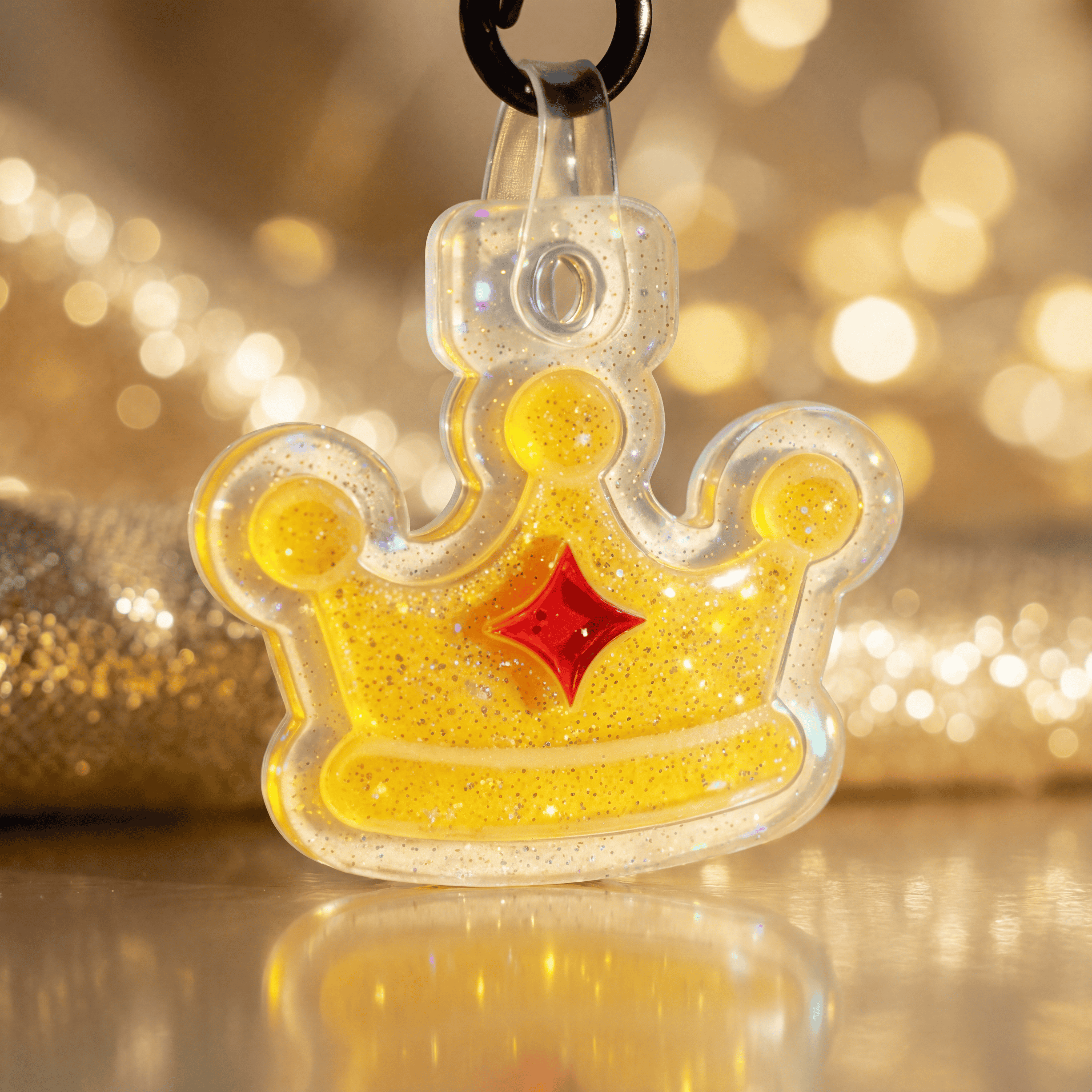 Crown smart NFC pet tag in golden acrylic — The Chloé design by Shiloh's House