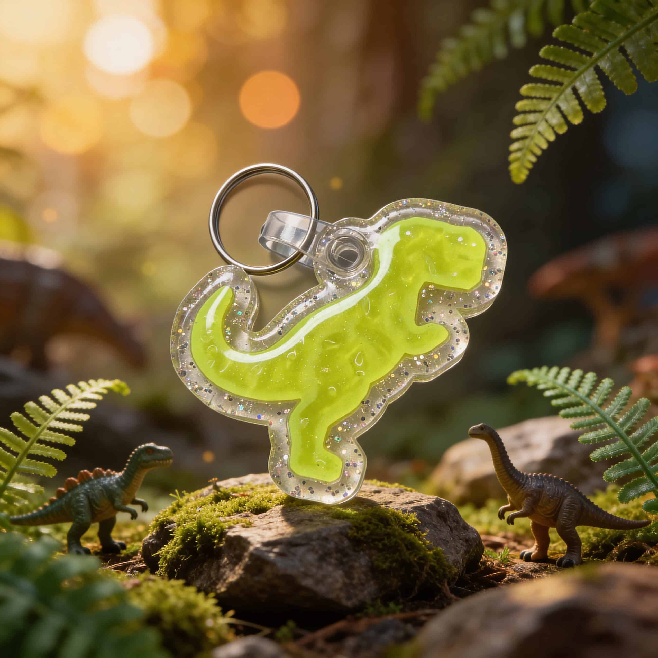 T-Rex smart NFC pet ID tag in lime green — The Trixy design by Shiloh's House