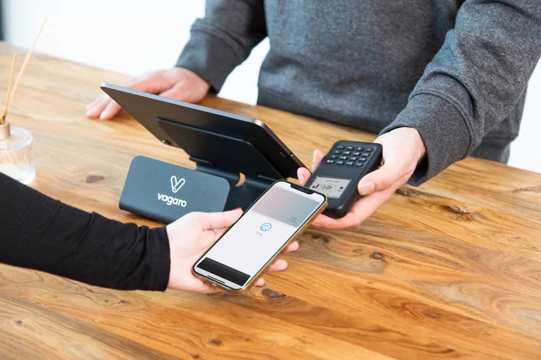 NFC payment device used for purchasing pet ID tags at Shiloh's House.