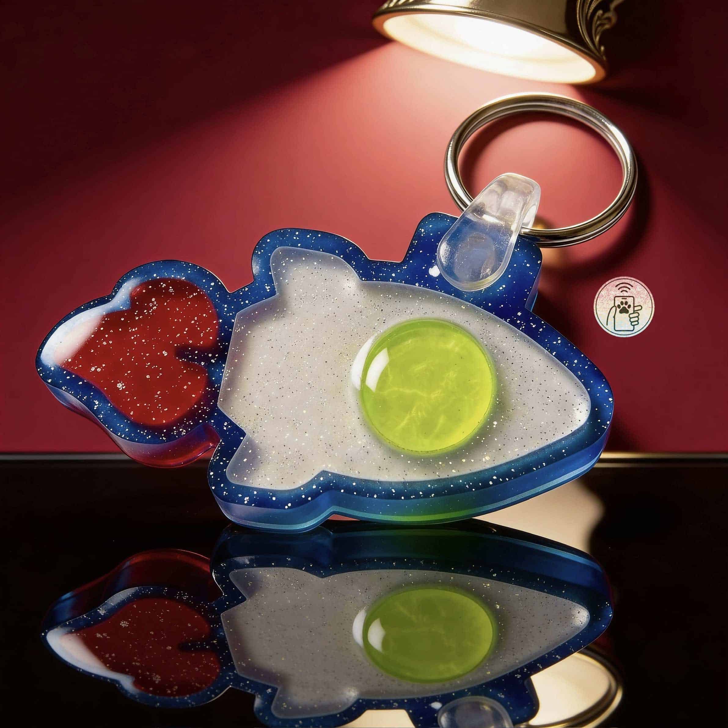 Spaceship Sprite smart NFC pet ID tag by Shiloh's House