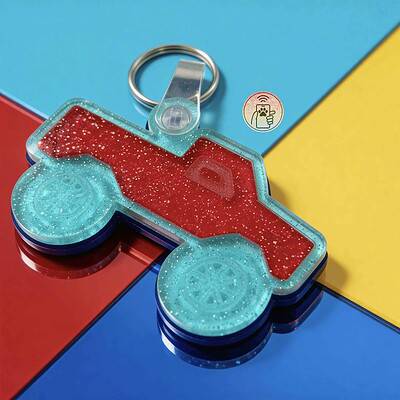 NFC pet ID tag in the shape of a dog with glitter details, perfect for dogs and cats — Shiloh's House smart NFC pet tag with free companion Lohji app.