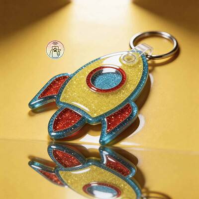 OG Spaceship Personalized NFC Pet ID Tag for Dogs & Cats – Yellow