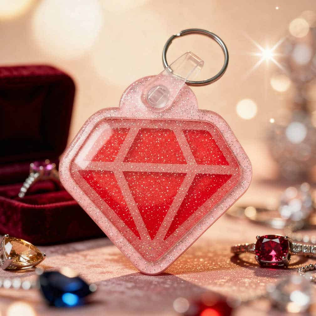 Diamond smart NFC pet ID tag in pink acrylic — The Chloé design by Shiloh's House